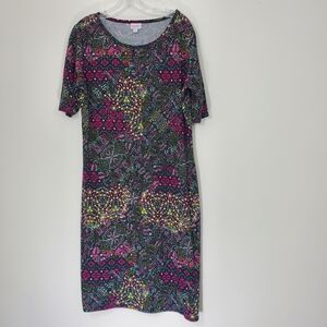 LuLaRoe Multicolored Short Sleeve Dress, Size 2XL